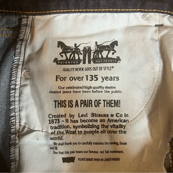 LEVI’S JEANS, Men’s Sz 34 x 30, Blue Dark Wash - 559 Relaxed Straight Fit Jeans. - Picture 6 of 15